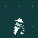 Player sprite from the roguelike game Caves of Qud. It's supposed to be a metaphor. Also that game is such a gender.