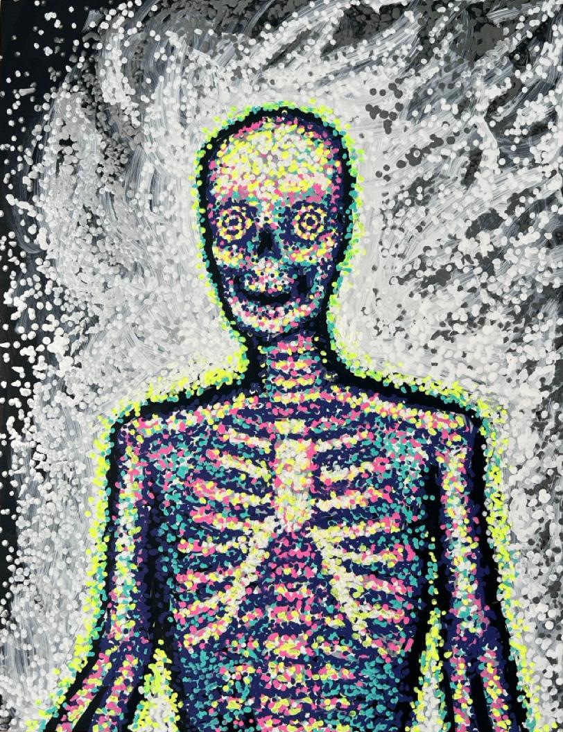 Dread of the Exile, 12x16" paint marker on board