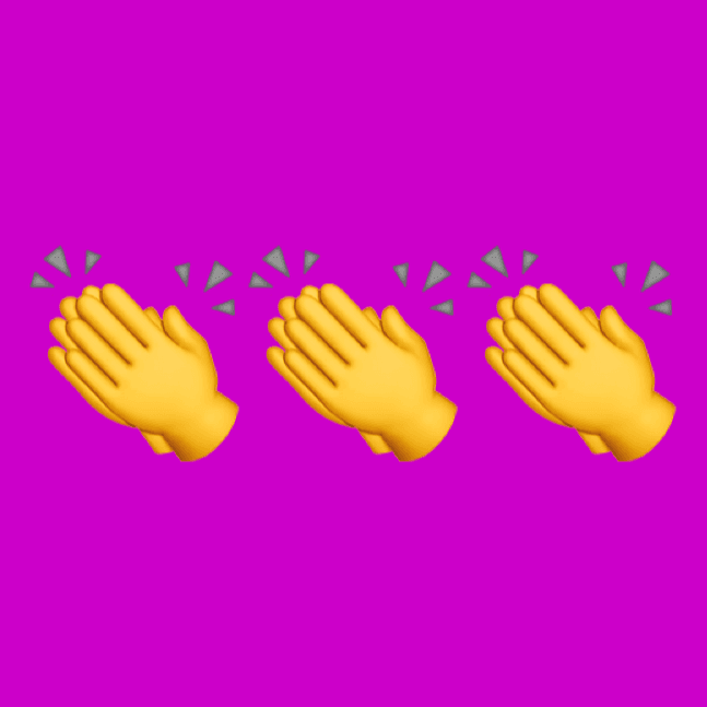 Three clapping emoji making fun of the 'you are valid' cliché